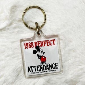 Vintage‎ Disney 1988 Perfect Attendance Mickey Keychain
